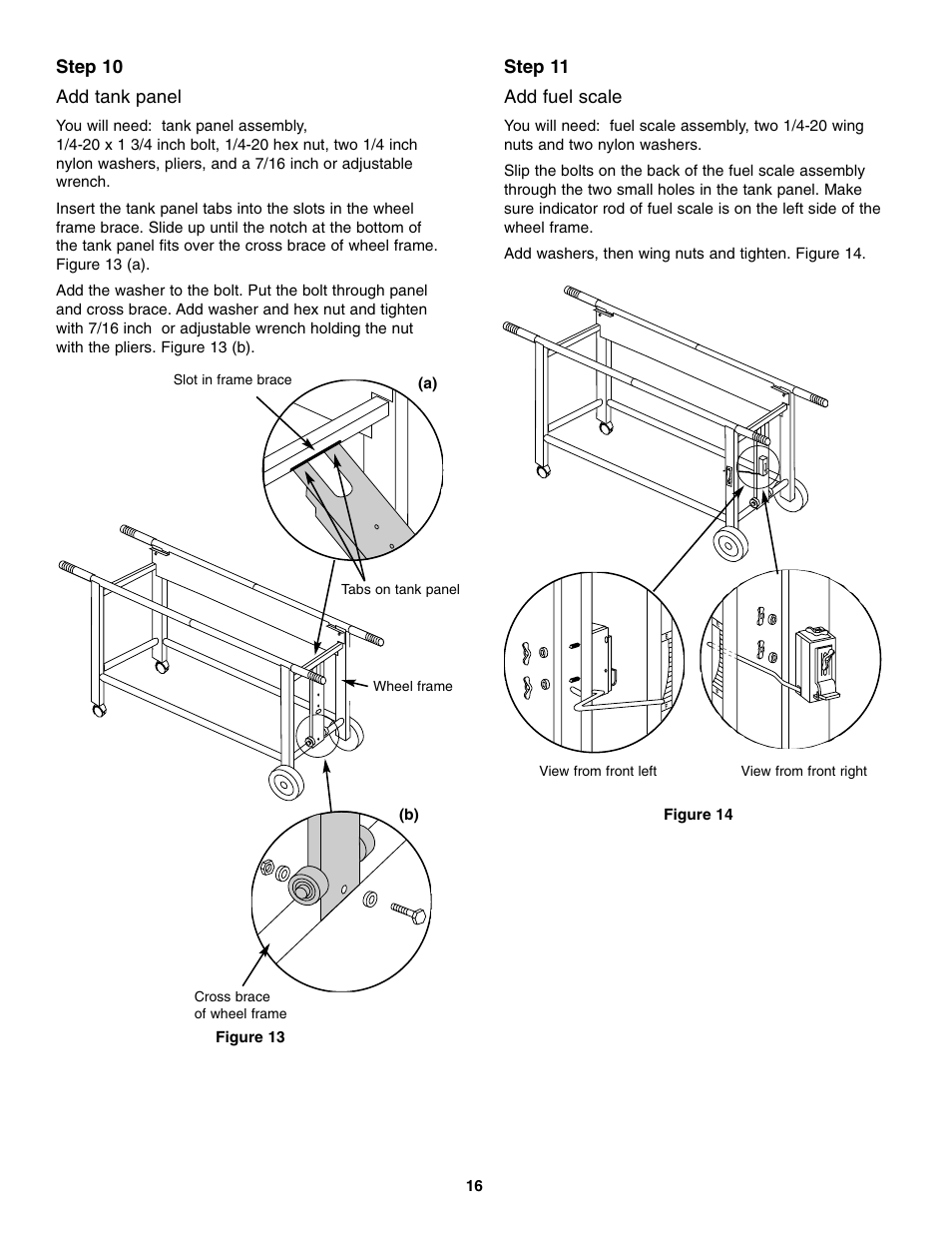 Step 10 add tank panel, Step 11 add fuel scale | weber FT 600 User Manual | Page 16 / 48
