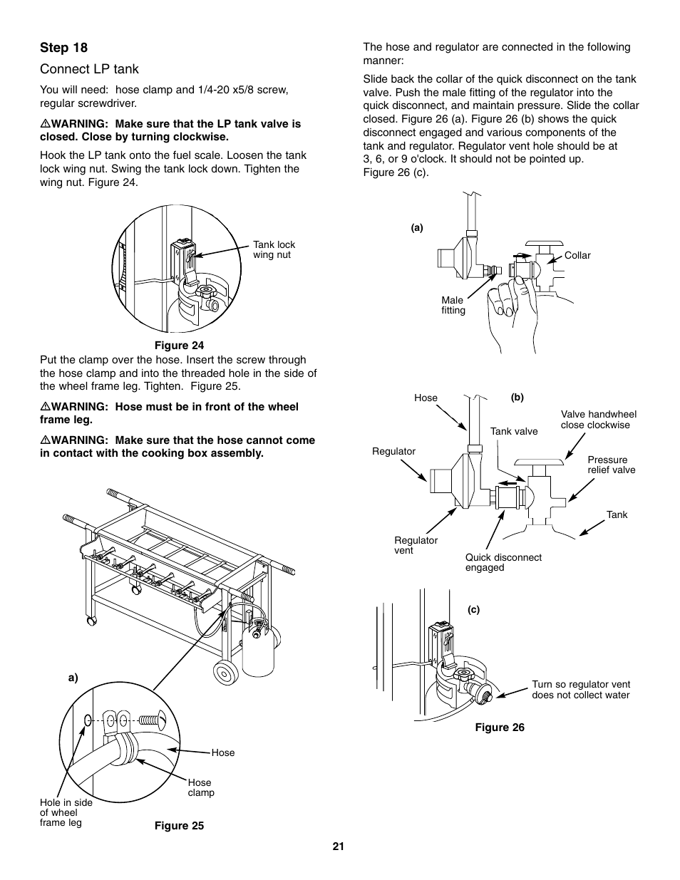 Step 18 connect lp tank | weber FT 600 User Manual | Page 21 / 48