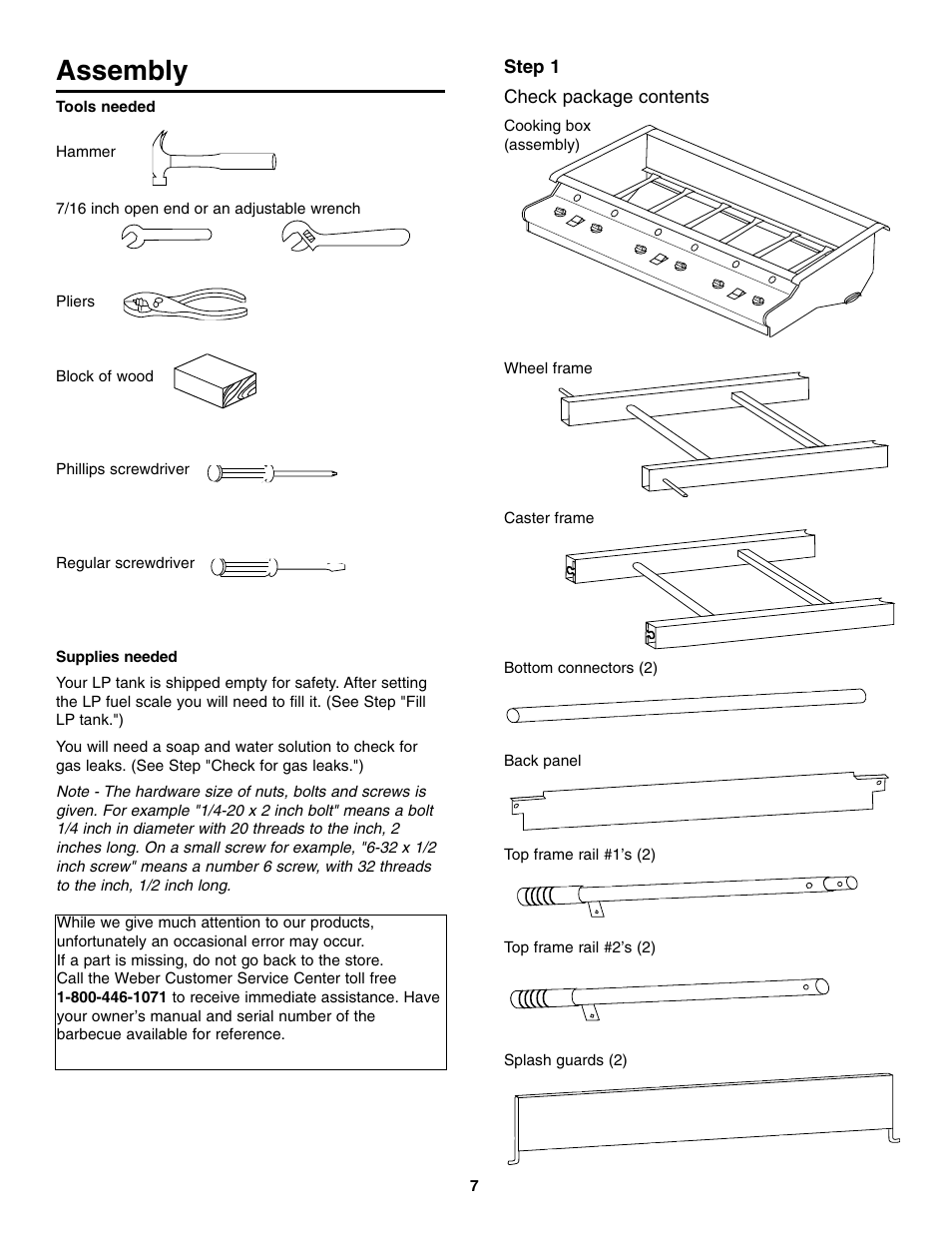 Assembly | weber FT 600 User Manual | Page 7 / 48