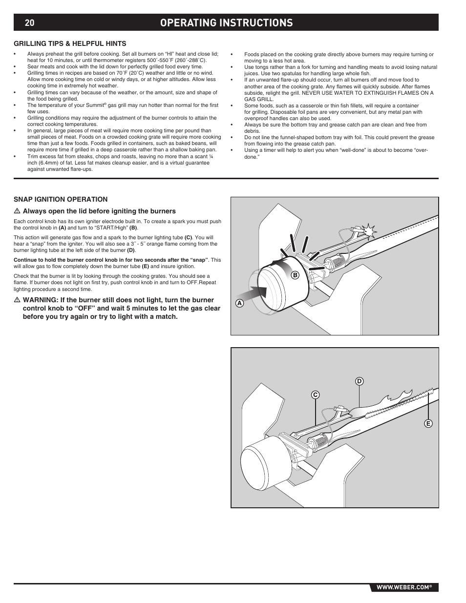 Operating instructions | weber 89565 User Manual | Page 20 / 76