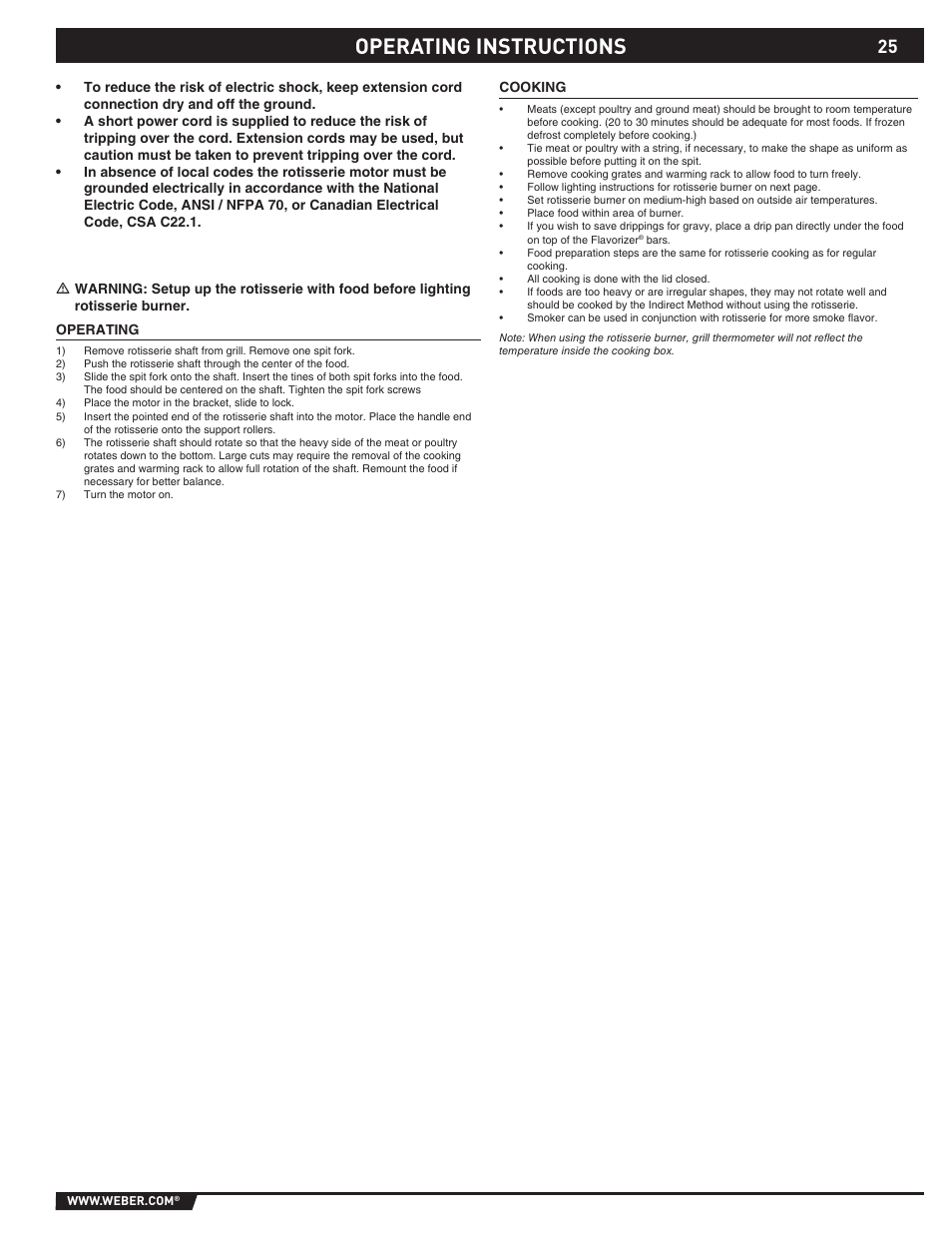 Operating instructions | weber 89565 User Manual | Page 25 / 76