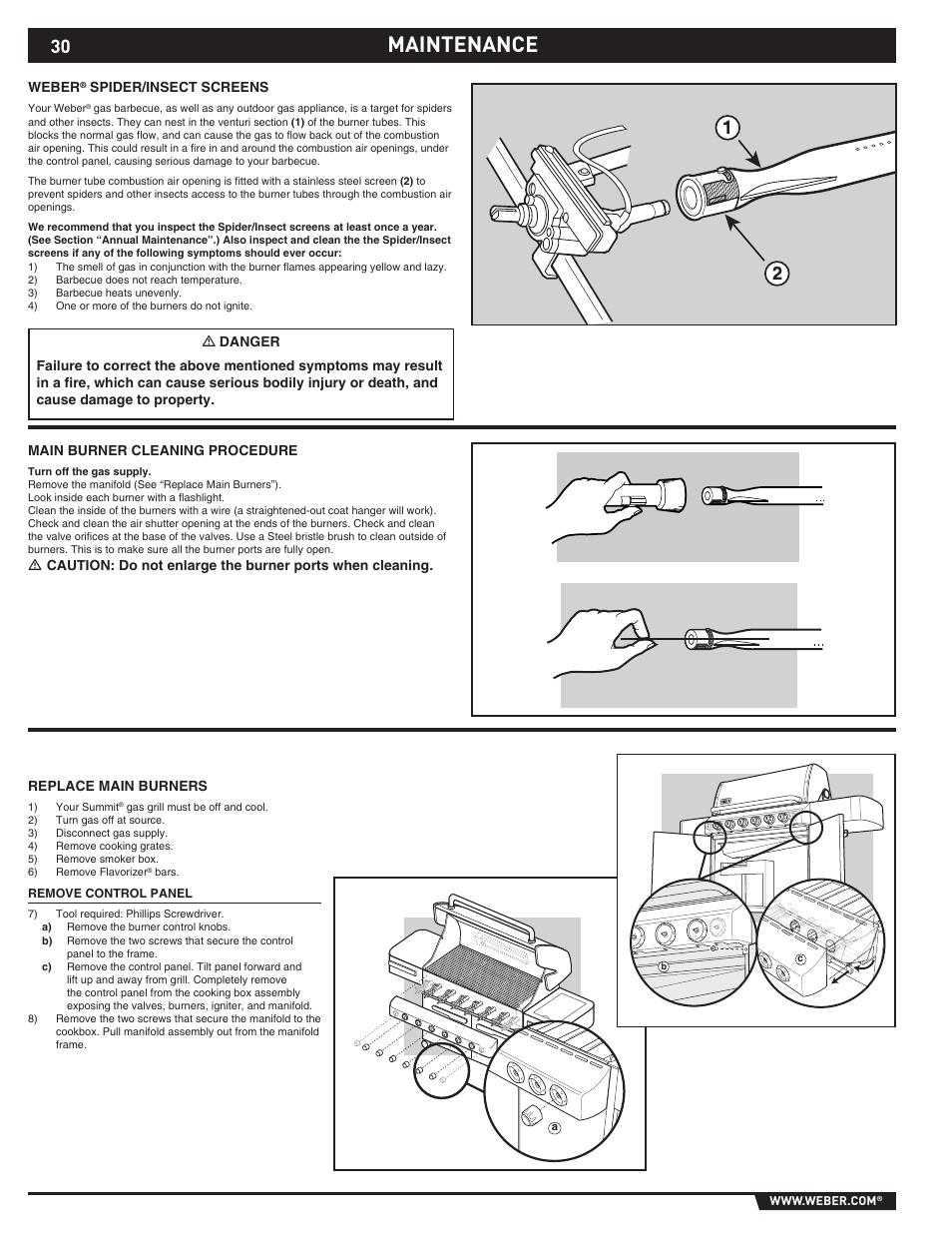 Maintenance | weber 89565 User Manual | Page 30 / 76