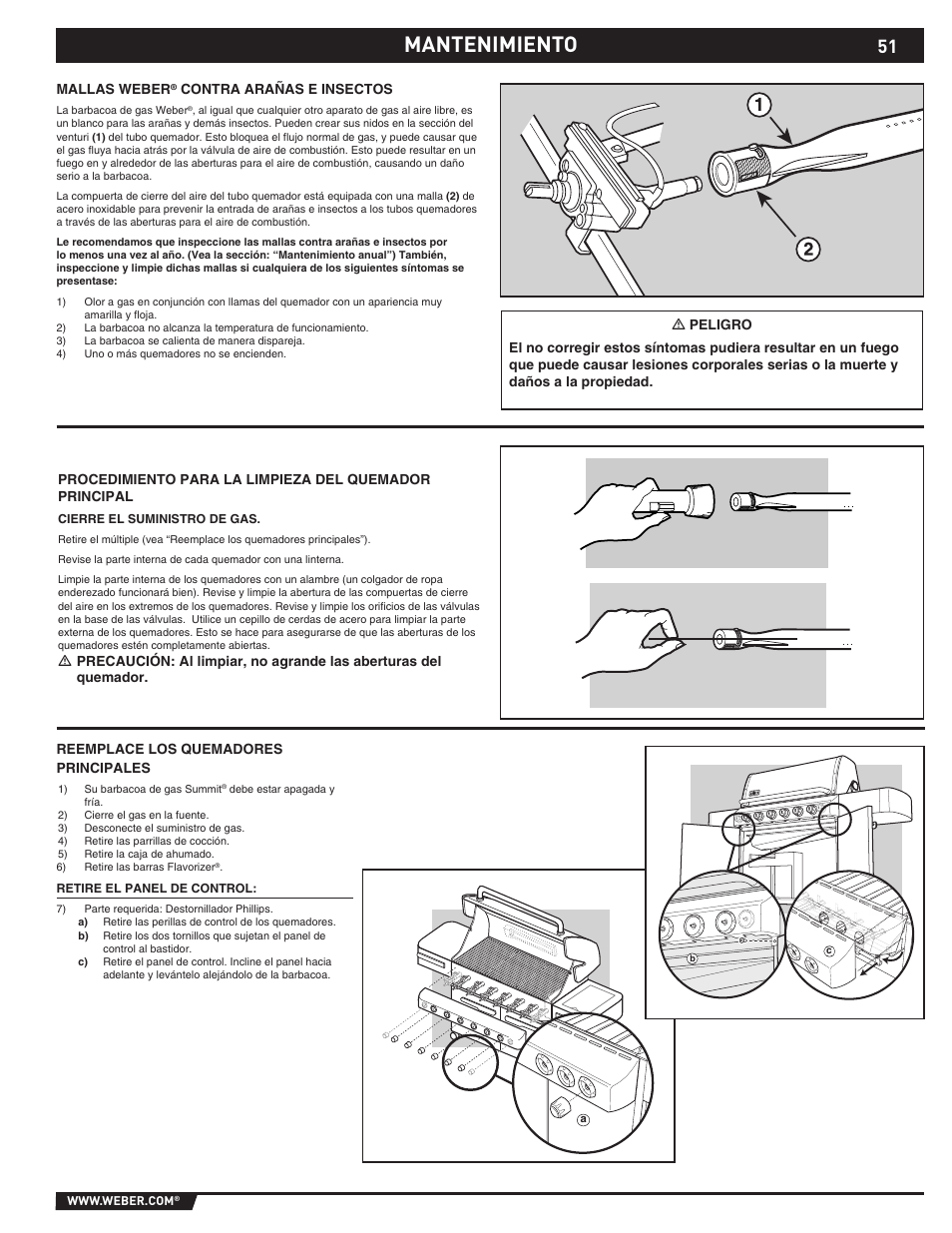 Mantenimiento | weber 89565 User Manual | Page 51 / 76