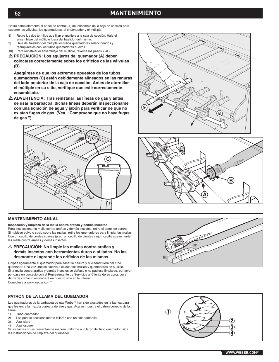 Mantenimiento | weber 89565 User Manual | Page 52 / 76