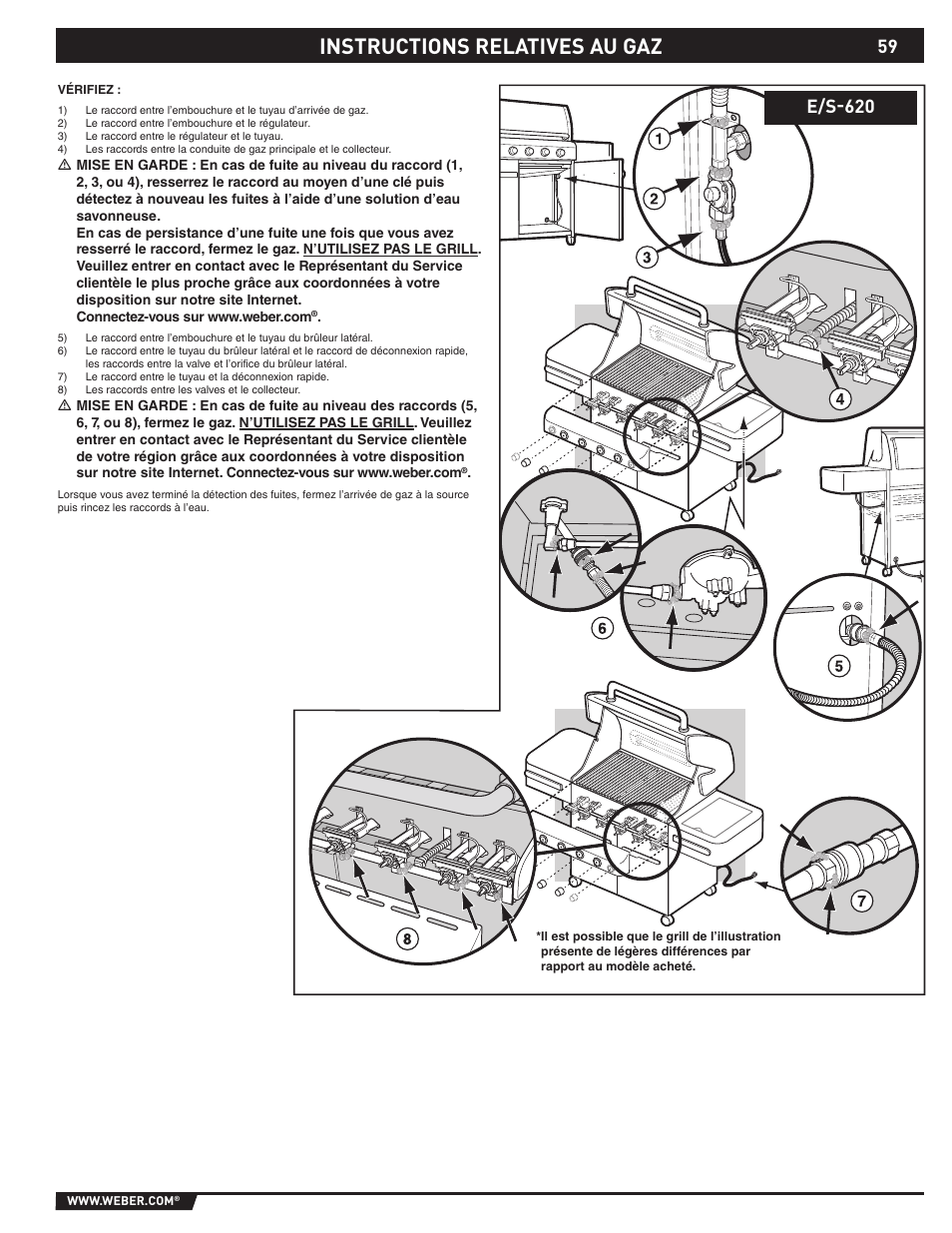 Instructions relatives au gaz | weber 89565 User Manual | Page 59 / 76