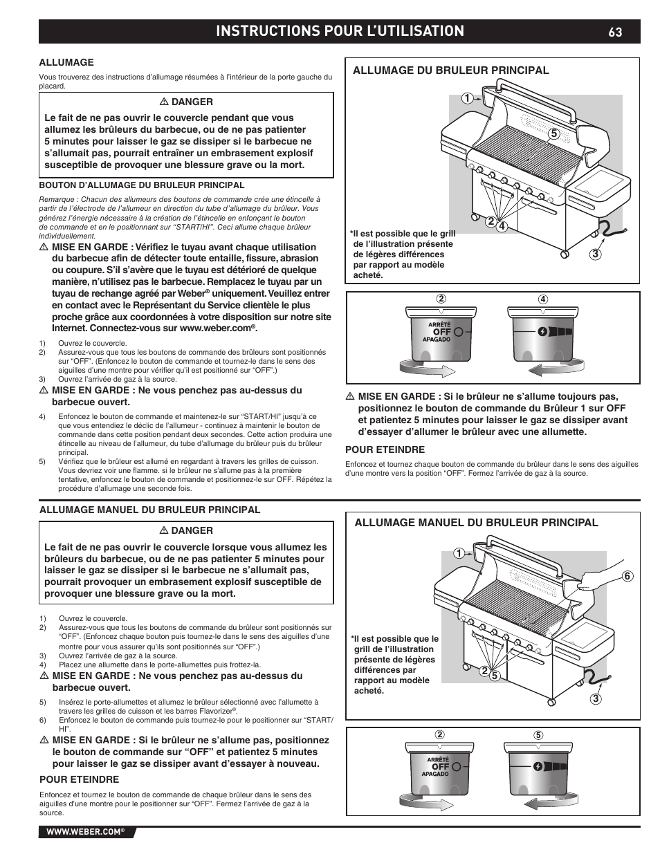 Instructions pour l’utilisation | weber 89565 User Manual | Page 63 / 76