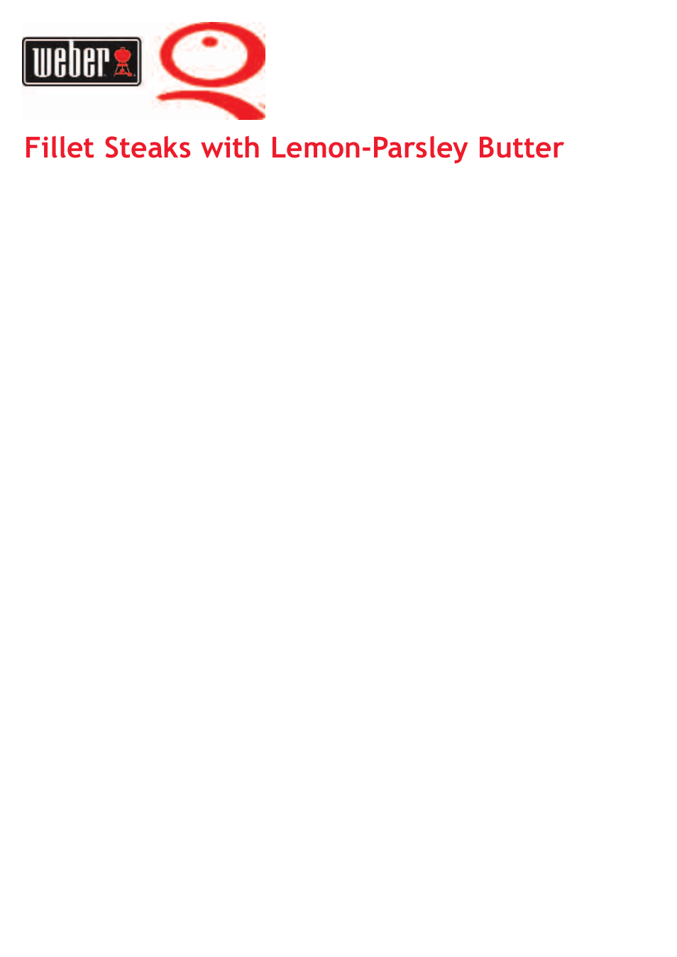 Fillet steaks with lemon-parsley butter | weber Big Family QTM User Manual | Page 13 / 32