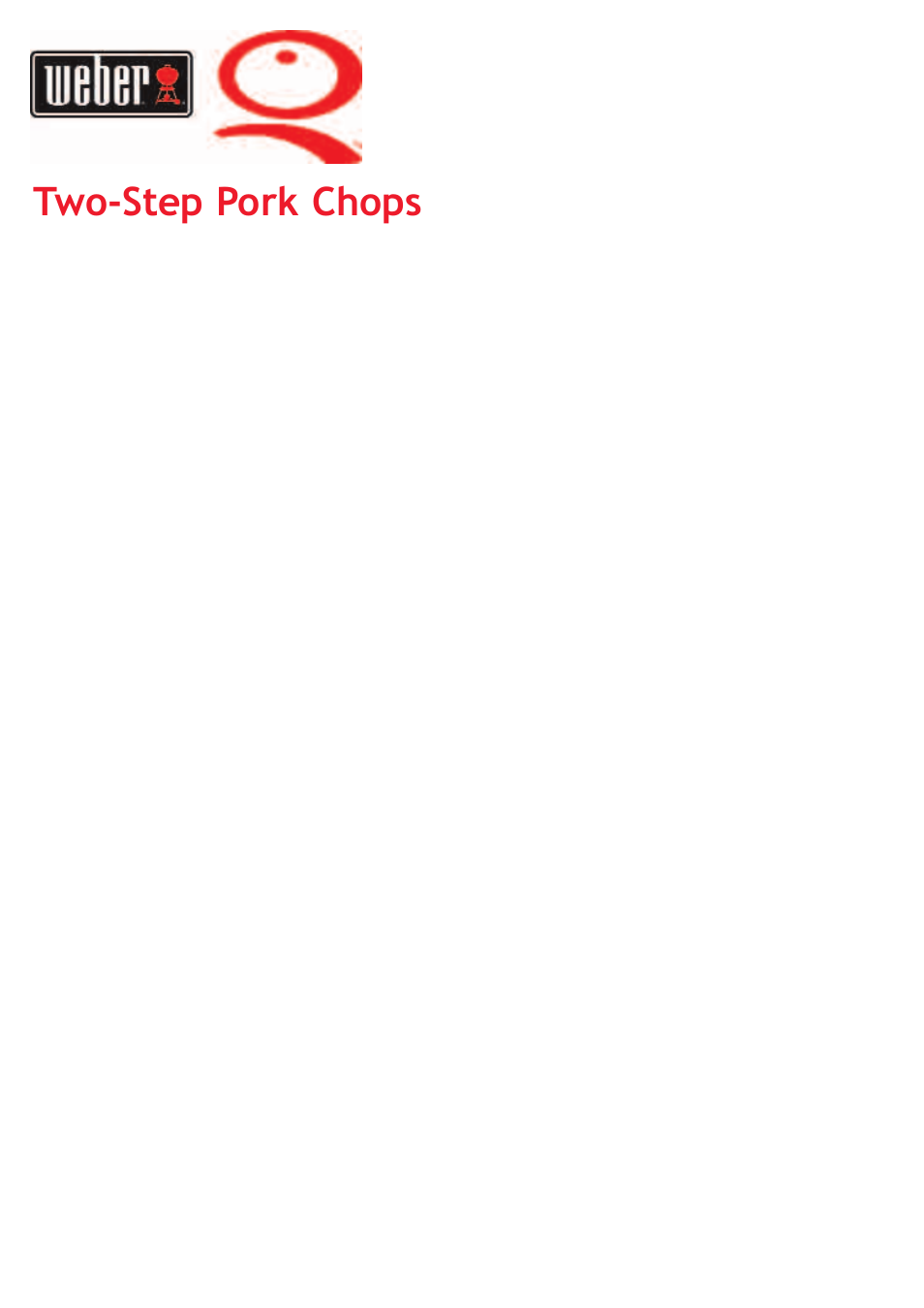 Two-step pork chops | weber Big Family QTM User Manual | Page 15 / 32