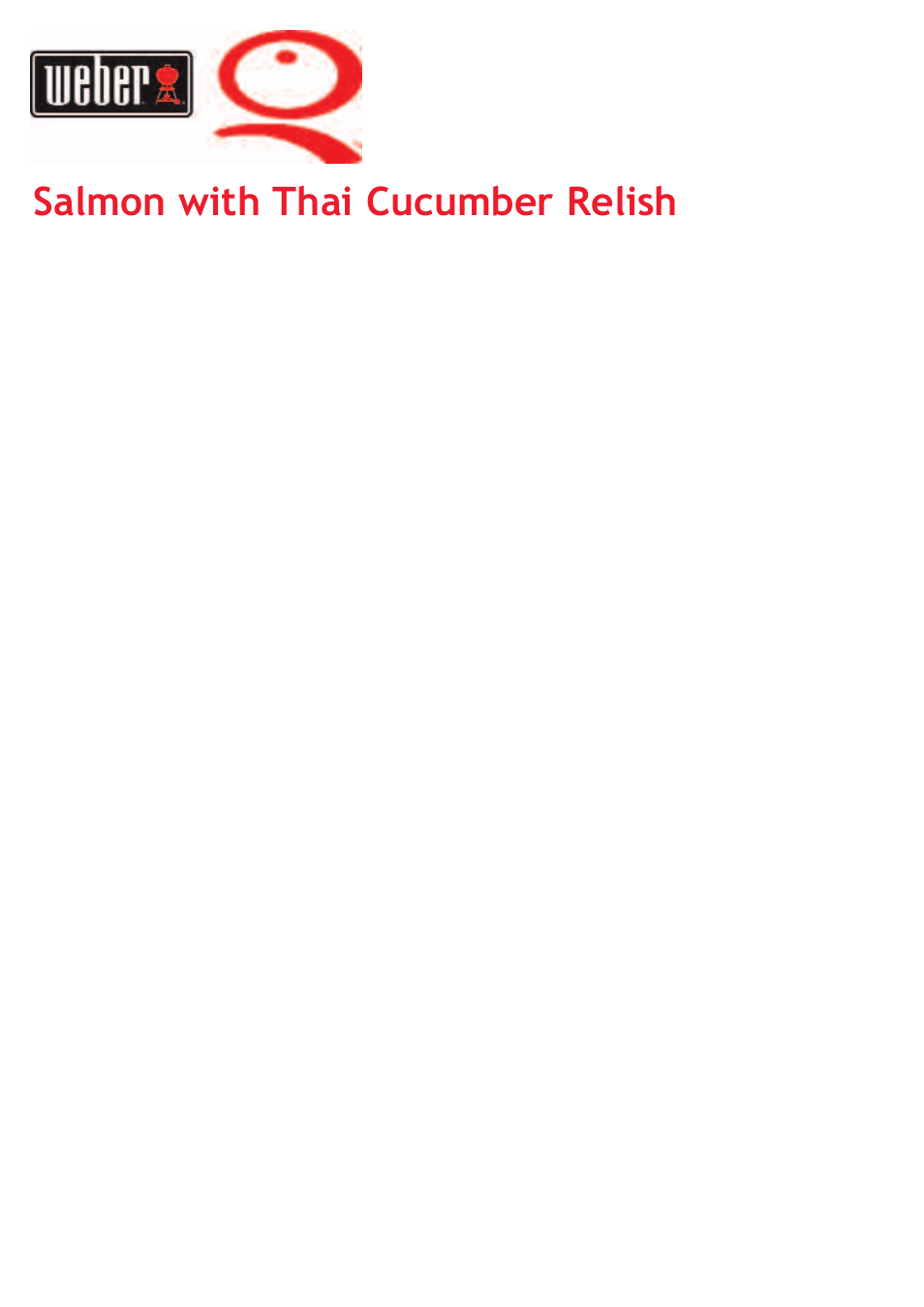 Salmon with thai cucumber relish | weber Big Family QTM User Manual | Page 19 / 32