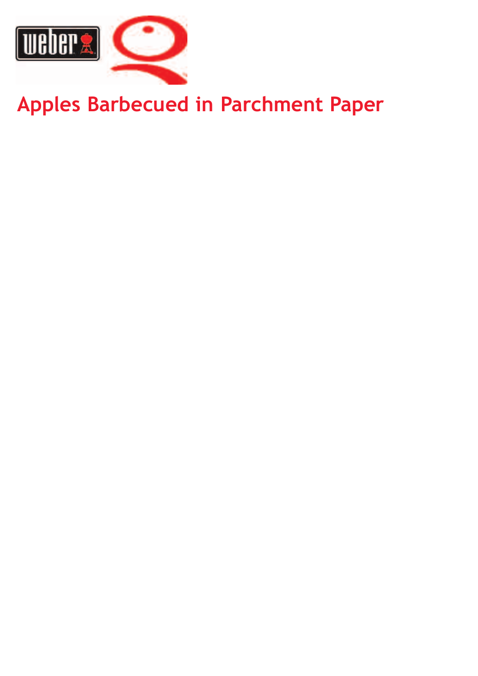 Apples barbecued in parchment paper | weber Big Family QTM User Manual | Page 27 / 32