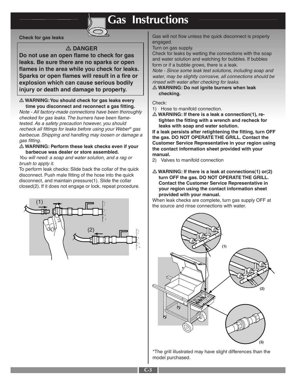 Gas instructions | weber Genesis Gold B User Manual | Page 21 / 26