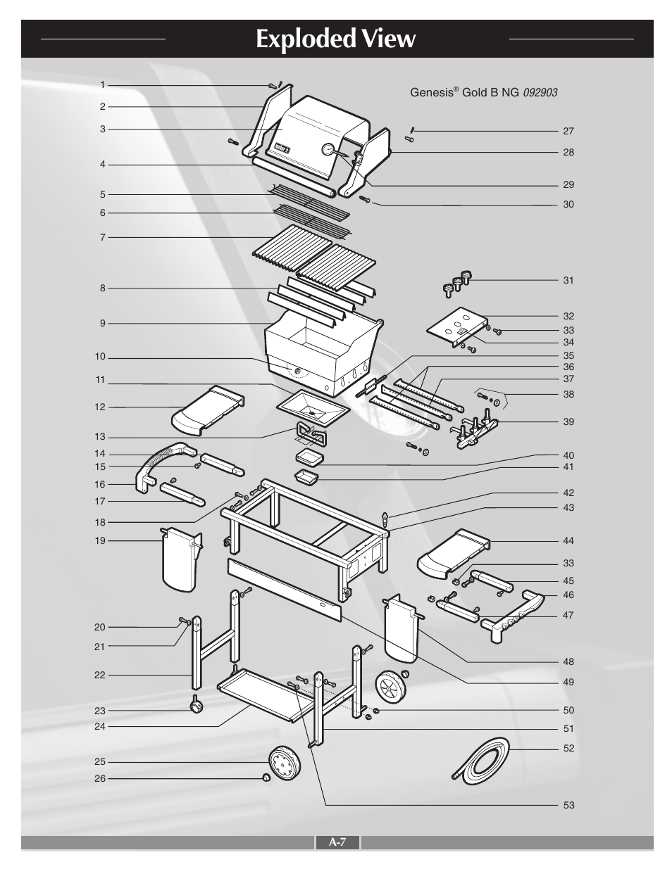 Exploded view | weber Genesis Gold B User Manual | Page 7 / 26
