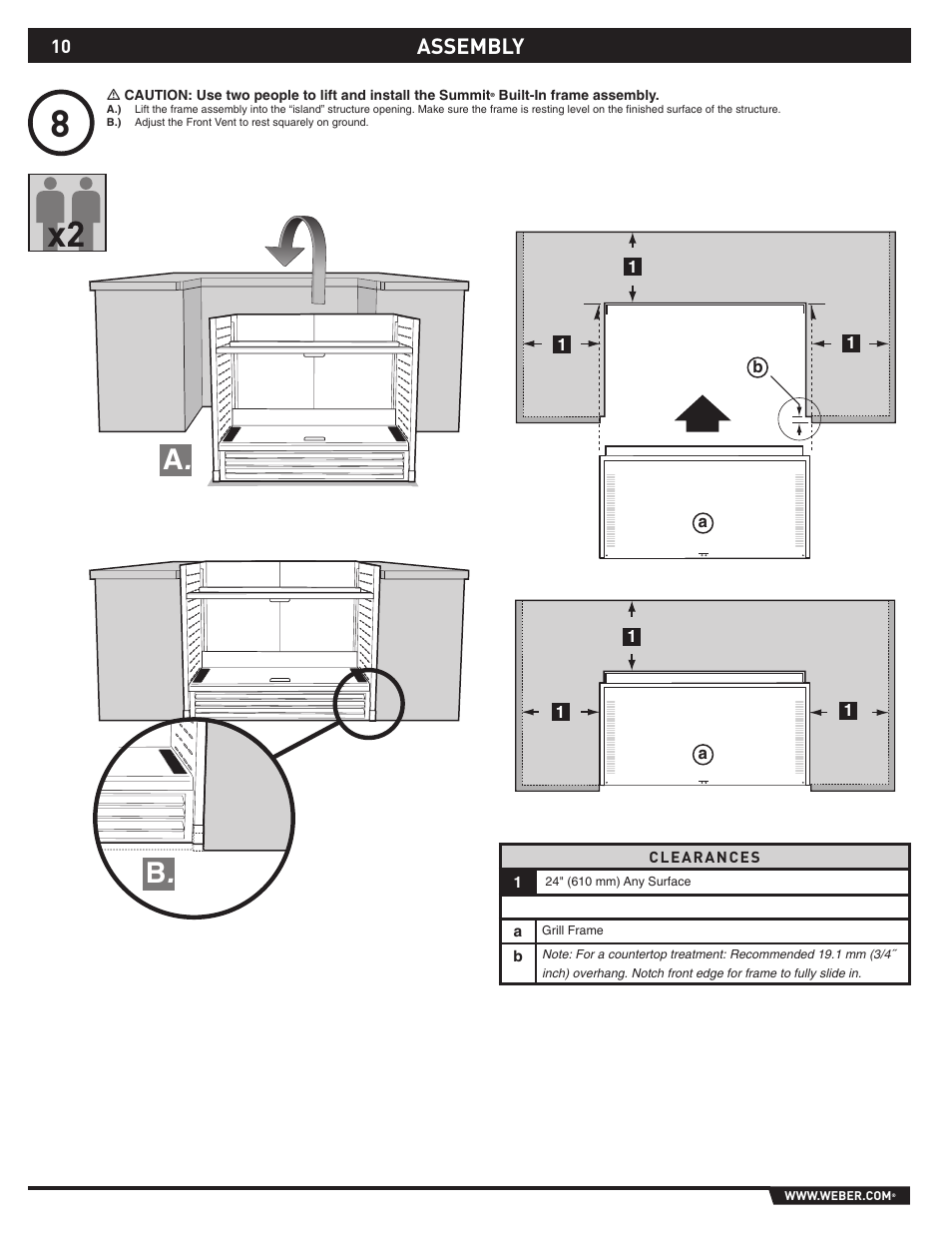 B . a, Assembly | weber S-640 User Manual | Page 10 / 24