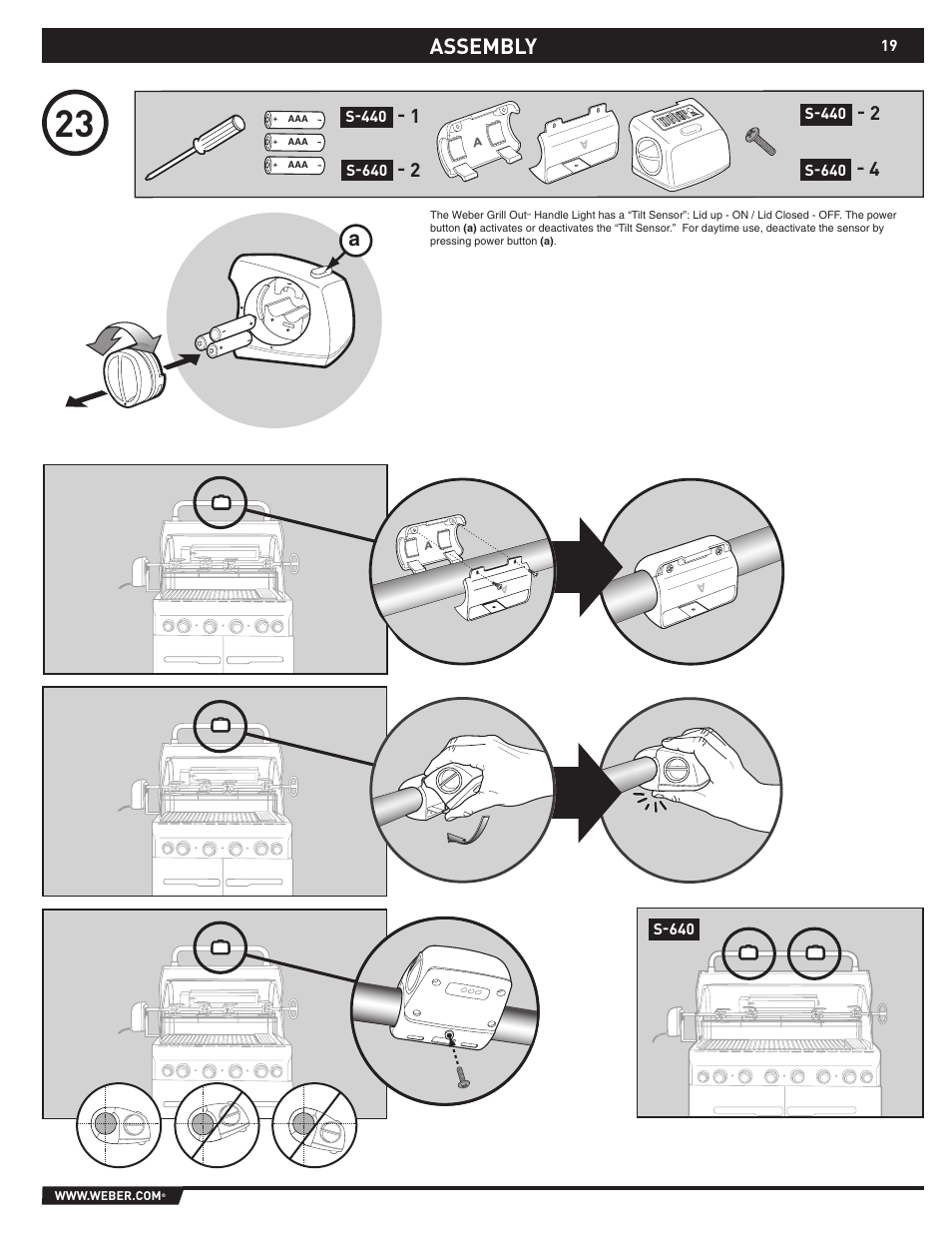 Assembly | weber S-640 User Manual | Page 19 / 24