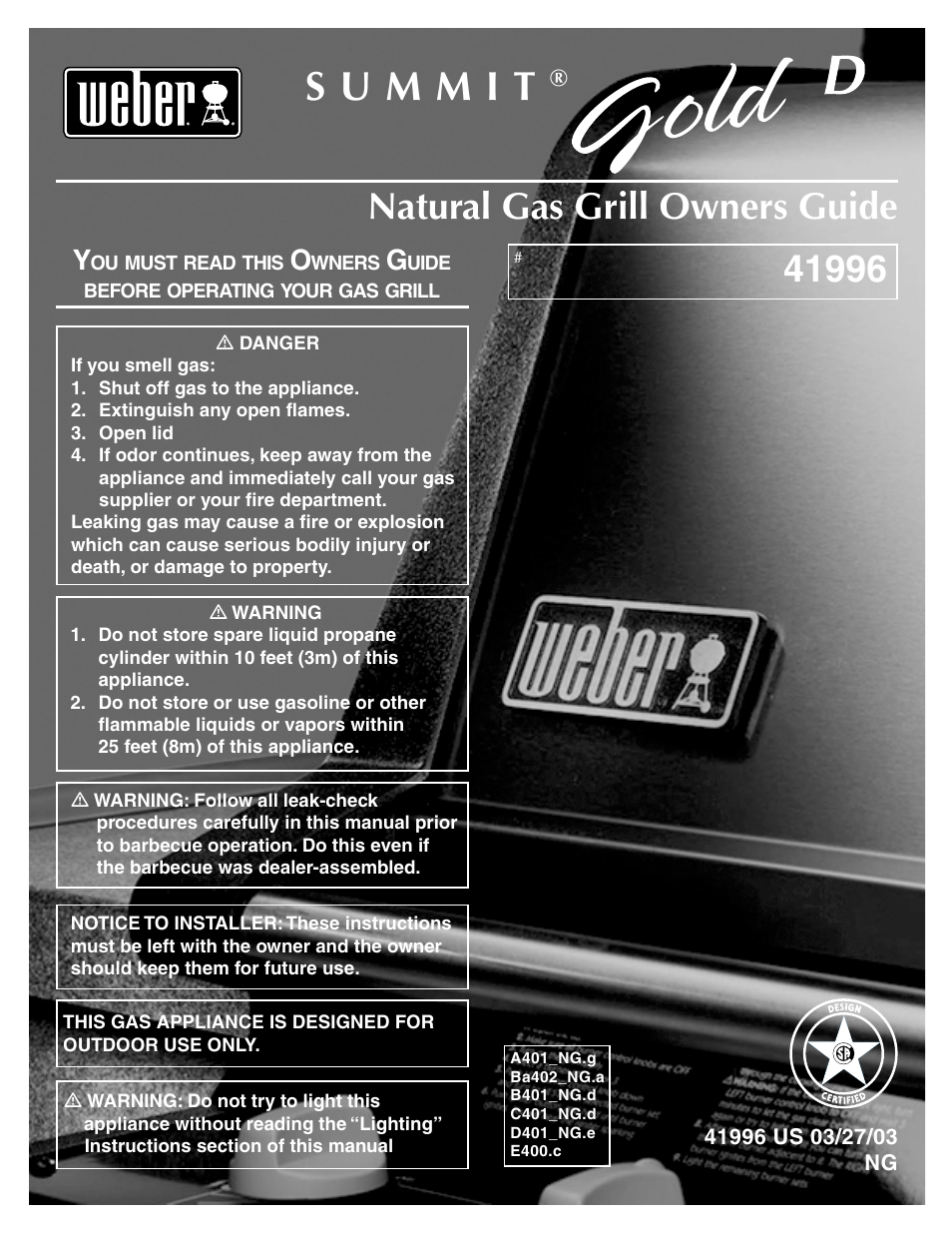 weber SUMMIT 41996 User Manual | 50 pages