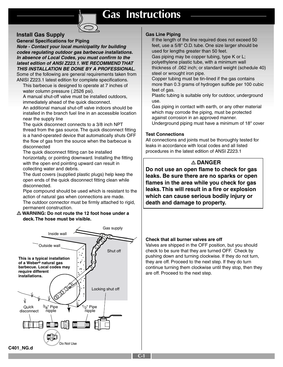 Gas instructions | weber SUMMIT 41996 User Manual | Page 27 / 50