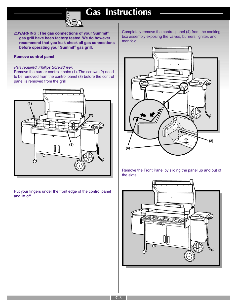 Gas instructions | weber SUMMIT 41996 User Manual | Page 29 / 50