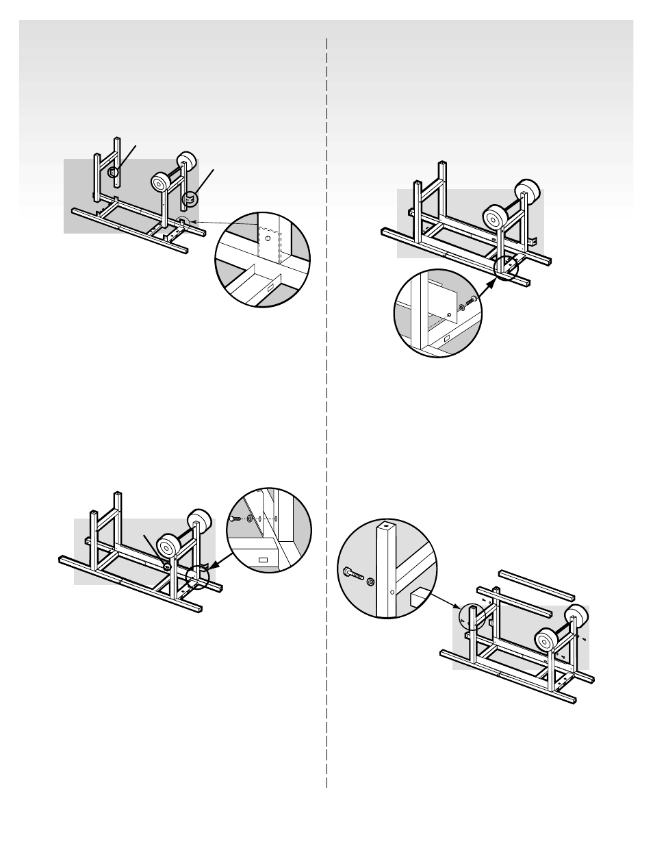 Add back panel, Add front panel, Complete frame assembly | weber Genesis Silver-C User Manual | Page 12 / 36