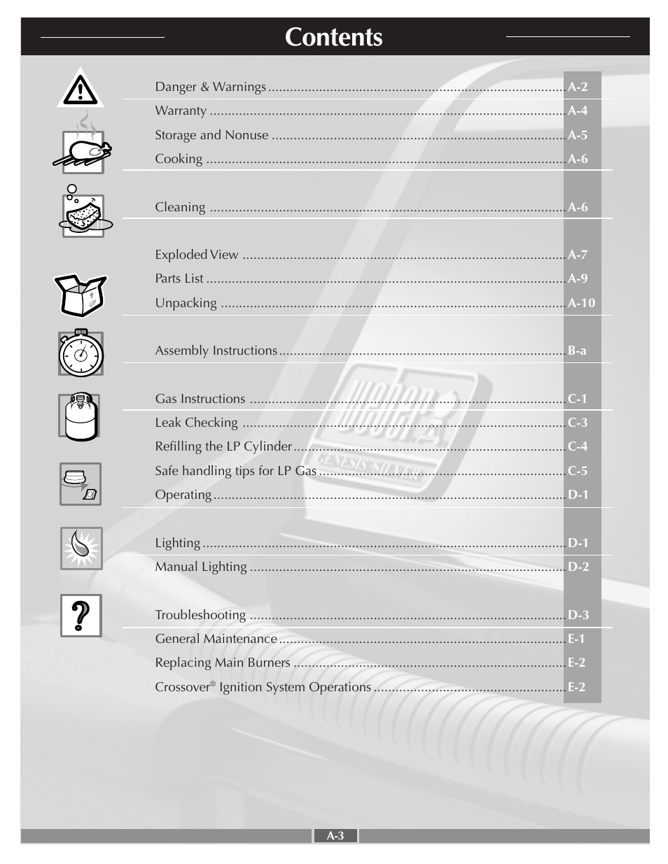 weber LP Gas Grill User Manual | Page 3 / 27