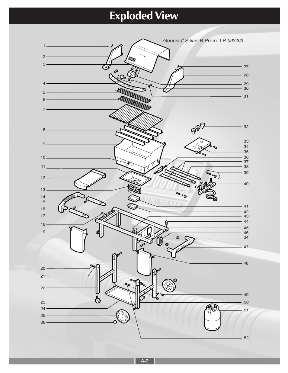 Exploded view | weber LP Gas Grill User Manual | Page 7 / 27