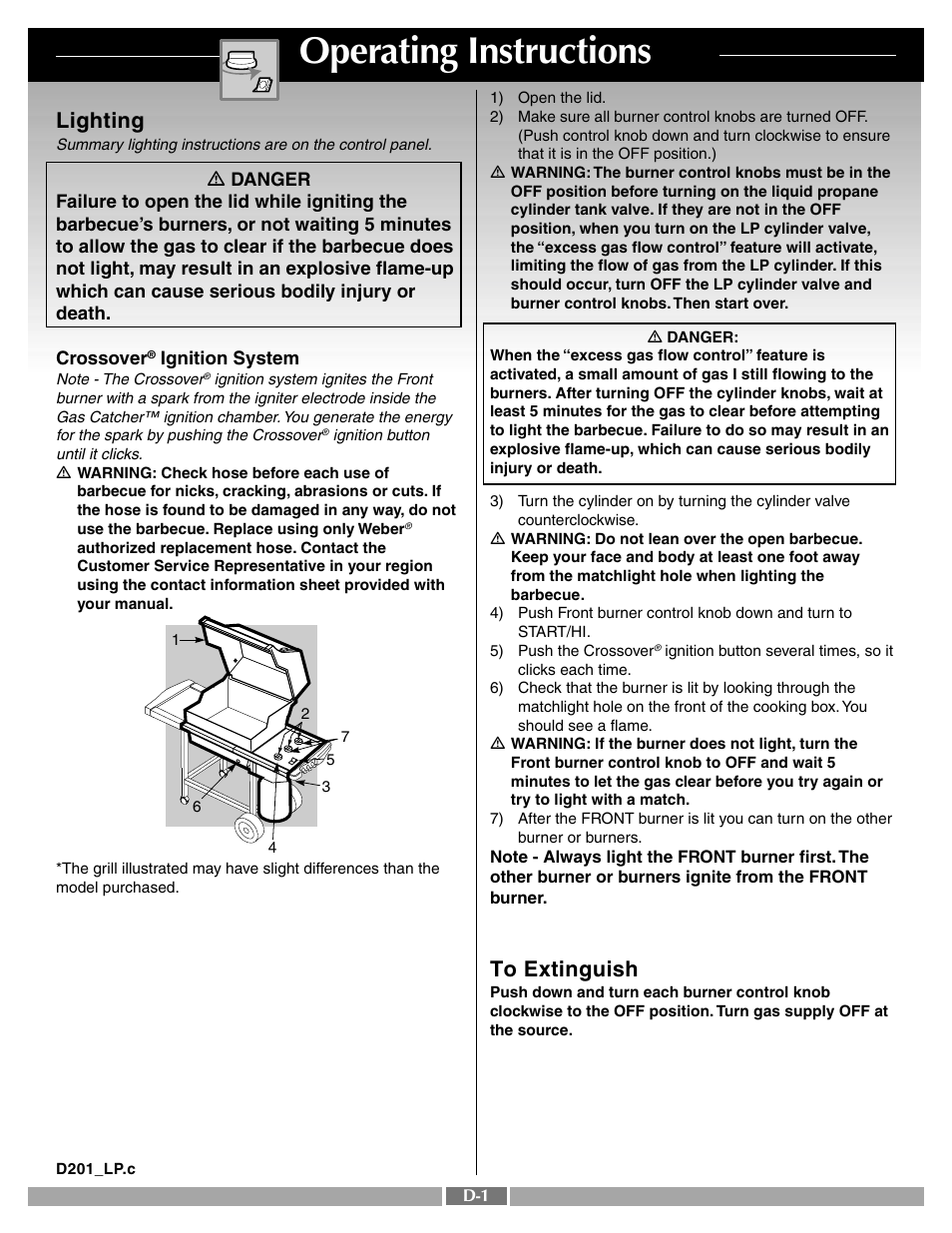 Operating instructions, Lighting | weber Gold B User Manual | Page 22 / 26