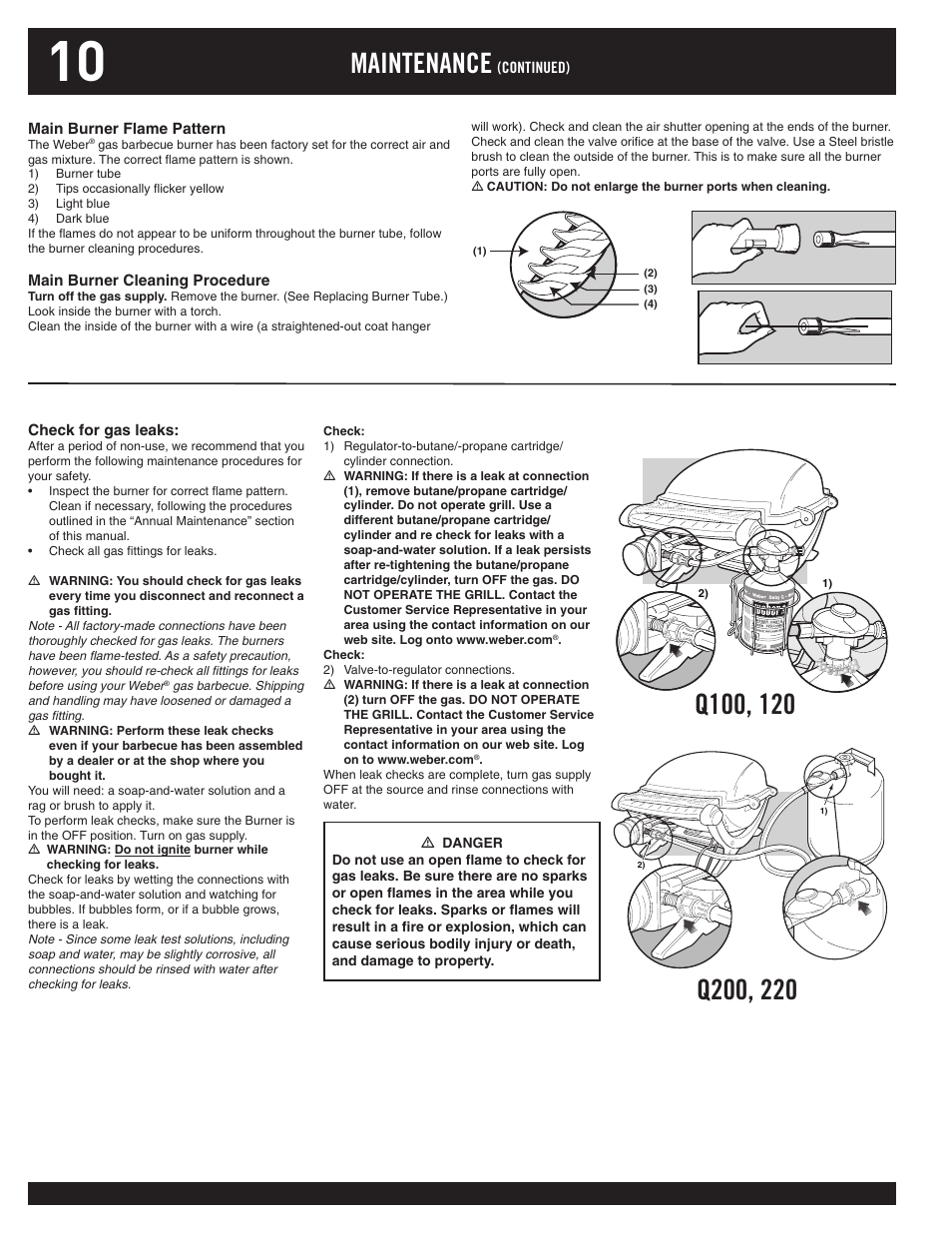 Maintenance | weber 100 User Manual | Page 10 / 12