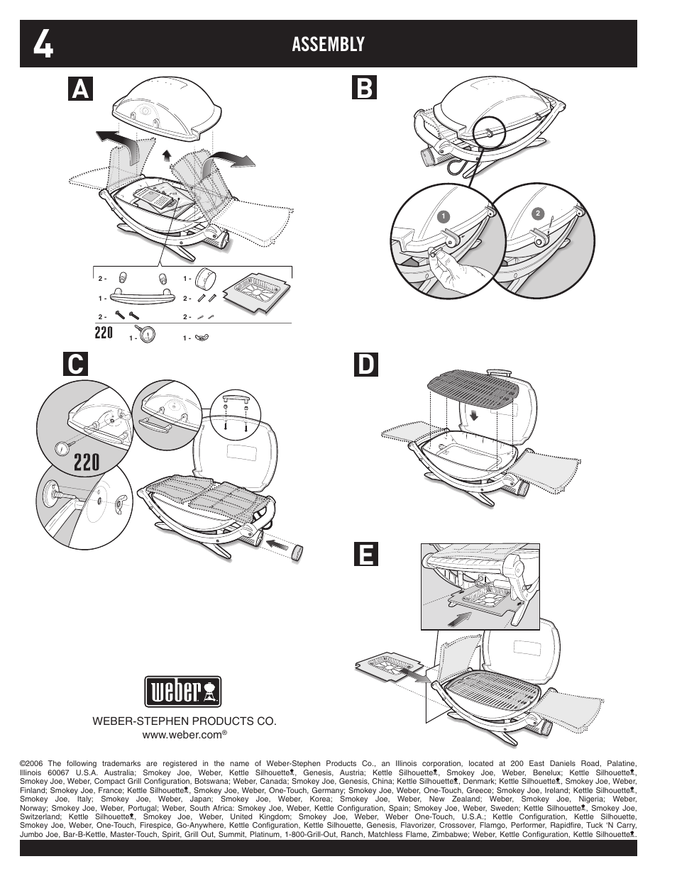 Assembly | weber 100 User Manual | Page 4 / 12