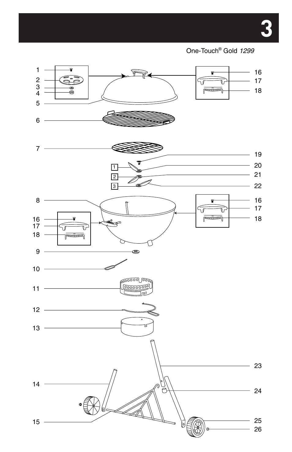 weber ONE-TOUCH GOLD 30792 User Manual | Page 3 / 16