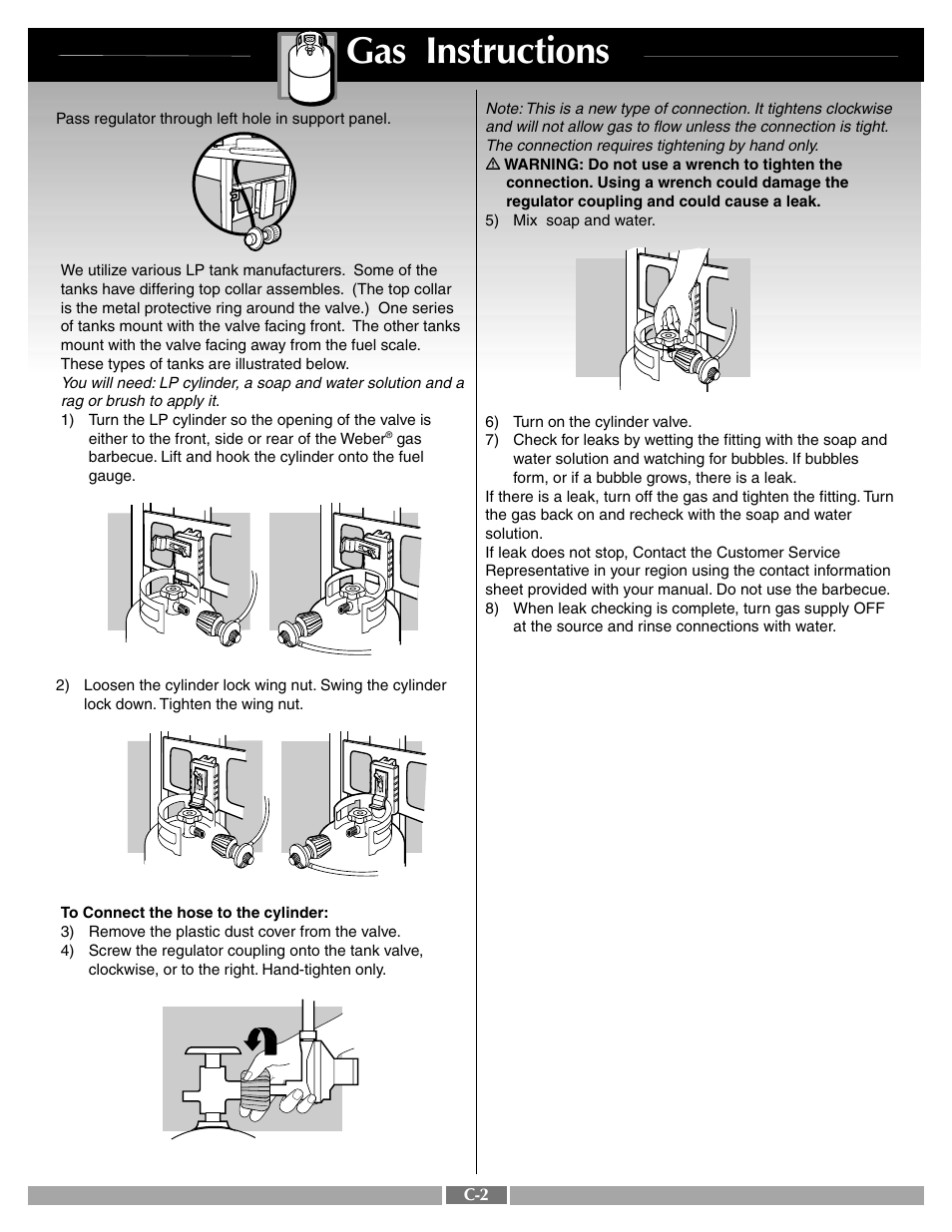 Gas instructions | weber LPG Gas Grill User Manual | Page 21 / 29