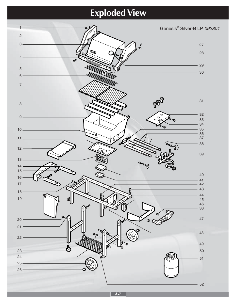 Exploded view | weber LPG Gas Grill User Manual | Page 7 / 29