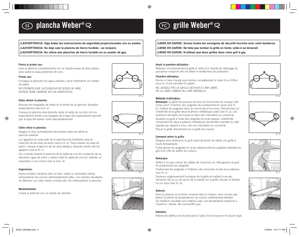Plancha weber, Grille weber | weber Q Griddle User Manual | Page 2 / 2