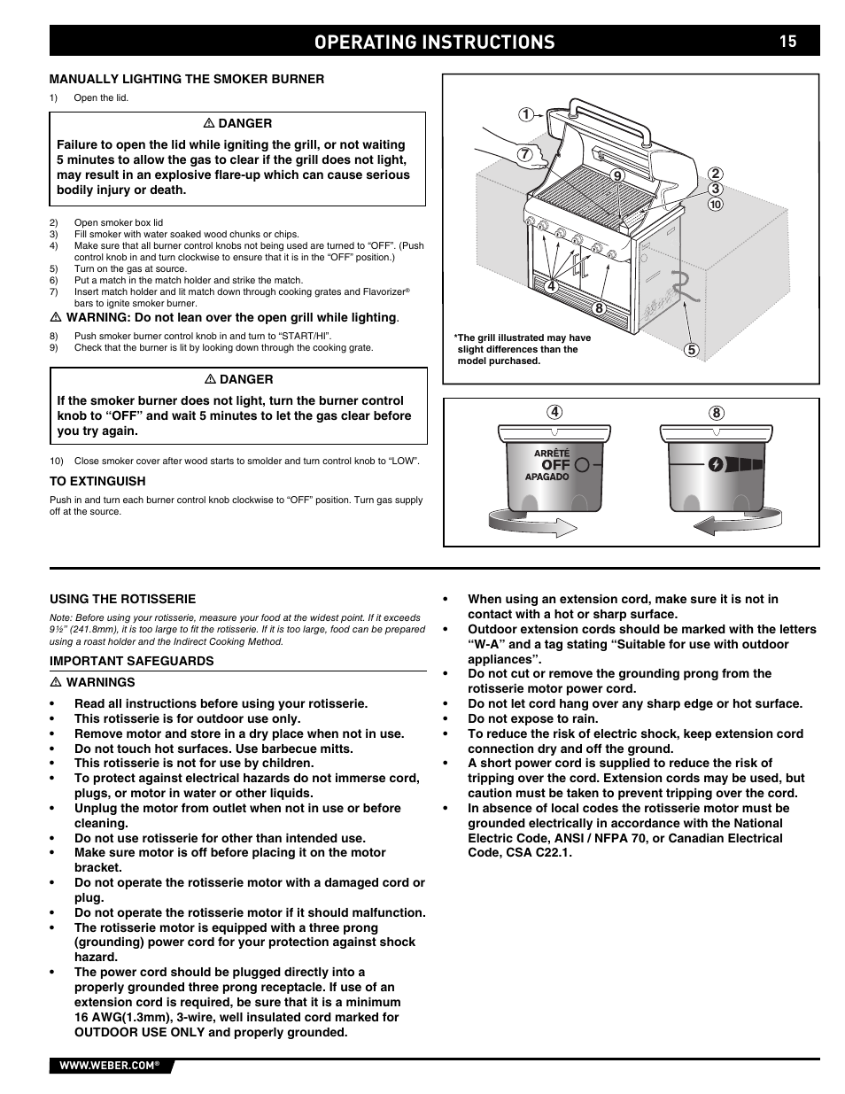 Operating instructions | weber 43146 User Manual | Page 15 / 24