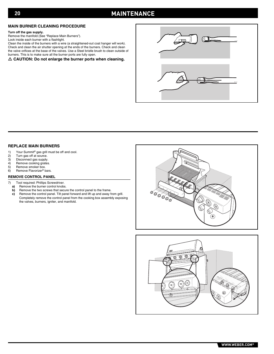 Maintenance | weber 43146 User Manual | Page 20 / 24