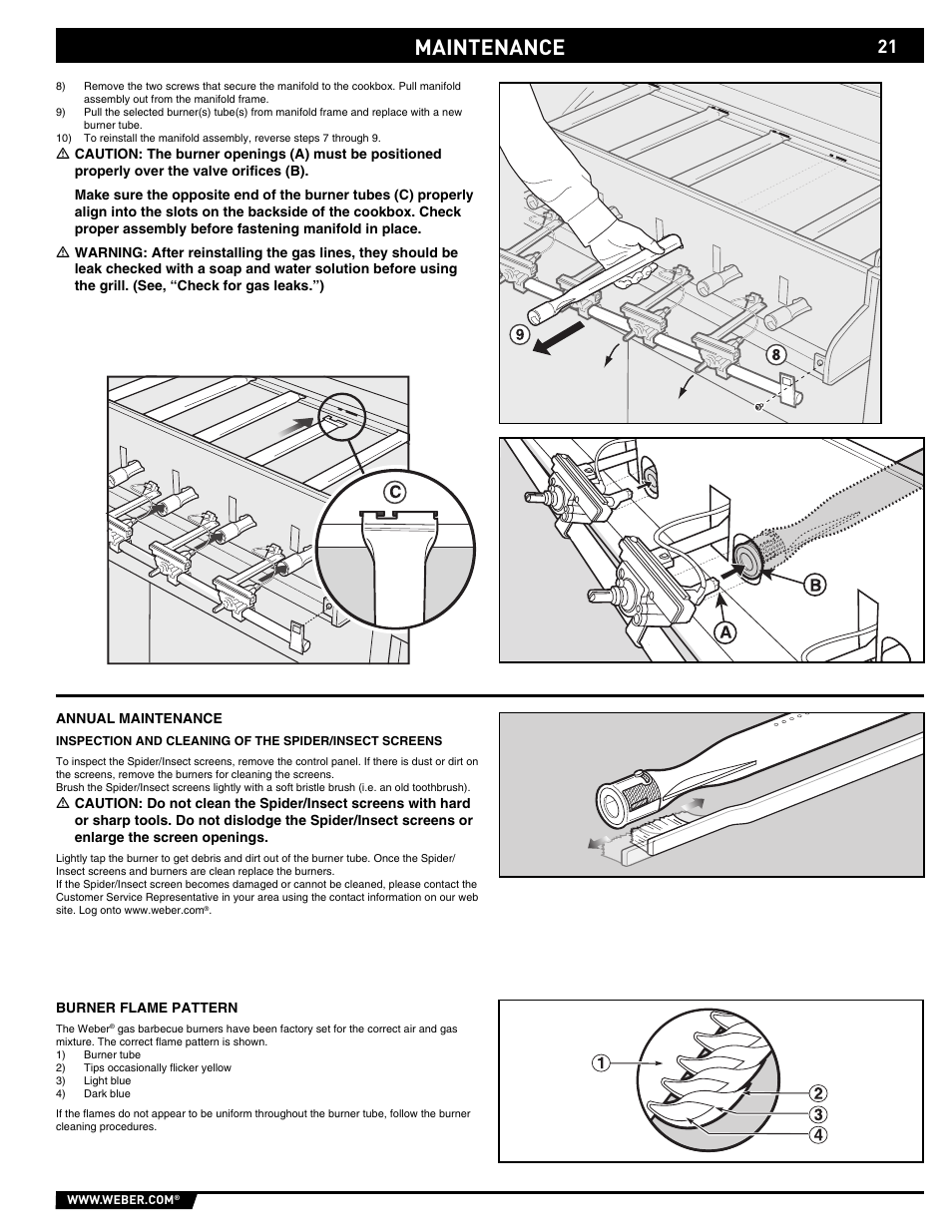 Maintenance | weber 43146 User Manual | Page 21 / 24