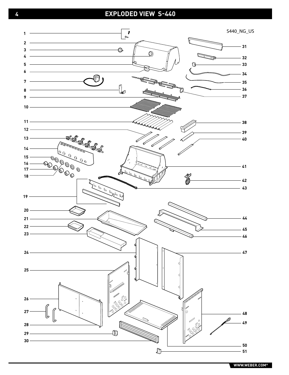 Exploded view s-440 | weber 43146 User Manual | Page 4 / 24