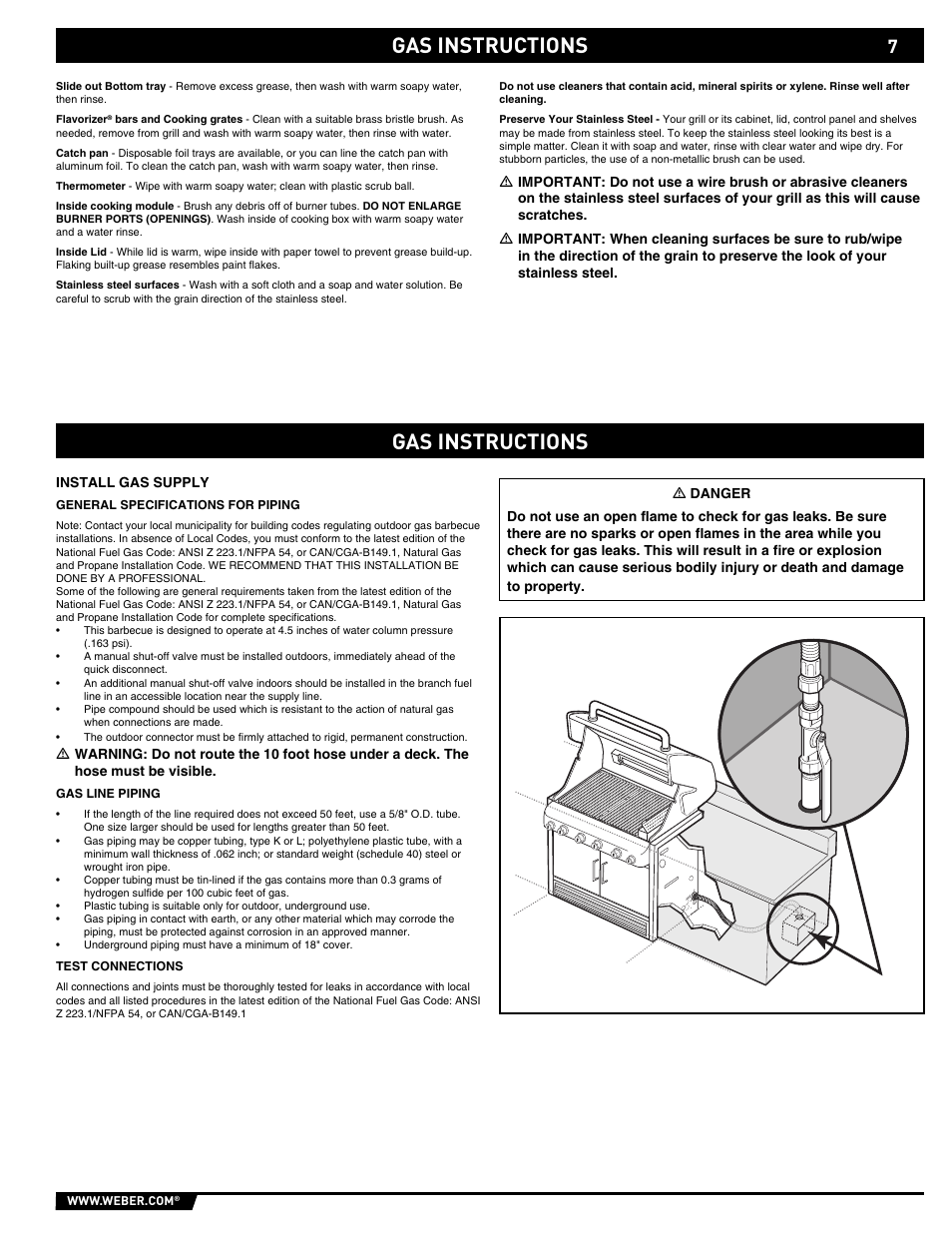 Gas instructions | weber 43146 User Manual | Page 7 / 24