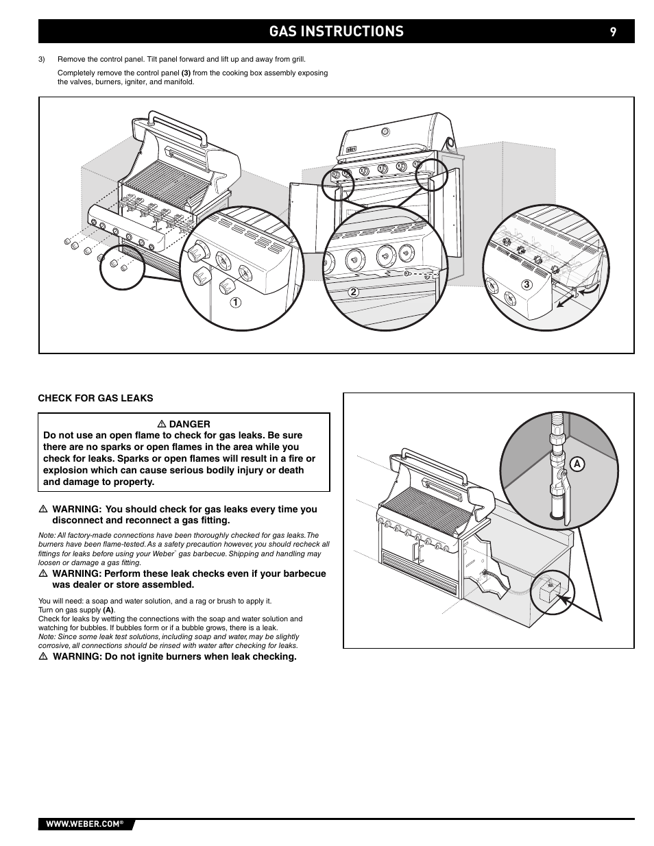 Gas instructions | weber 43146 User Manual | Page 9 / 24