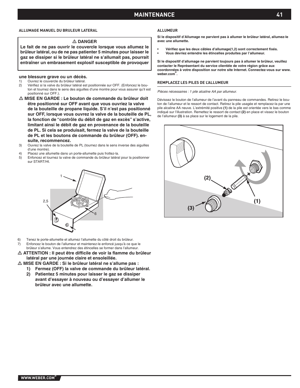 Maintenance | weber 89796 User Manual | Page 41 / 44