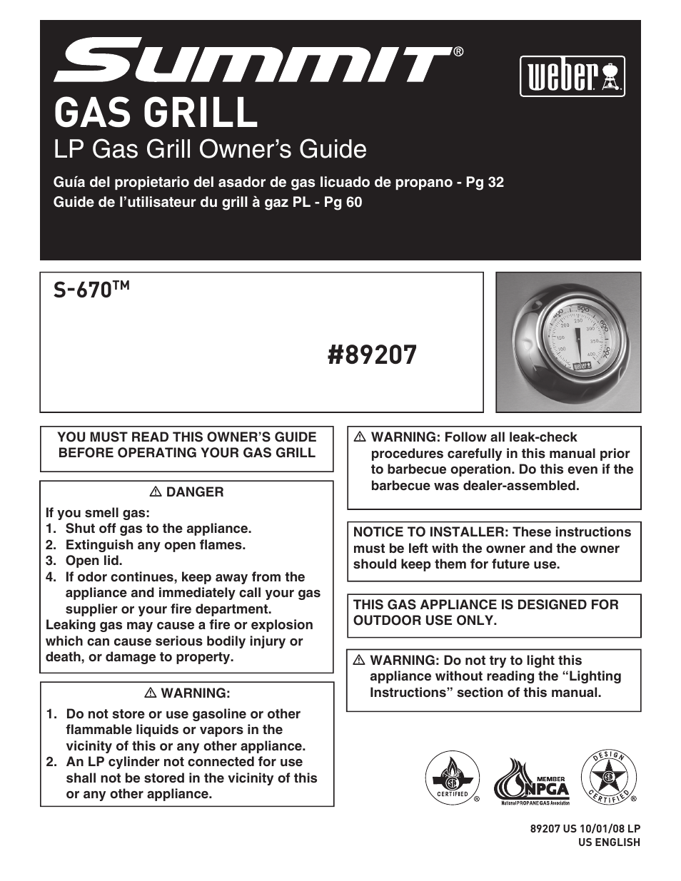 weber SUMMIT S-670 User Manual | 92 pages