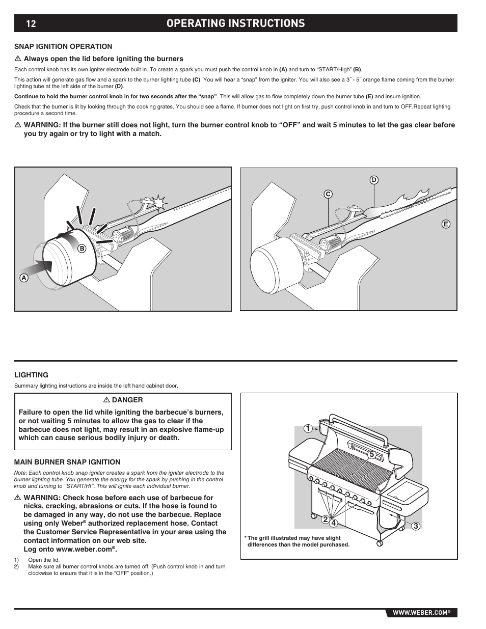 Operating instructions | weber SUMMIT S-670 User Manual | Page 12 / 92