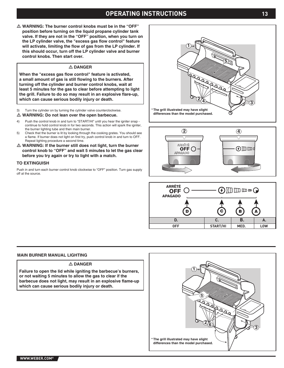Operating instructions | weber SUMMIT S-670 User Manual | Page 13 / 92