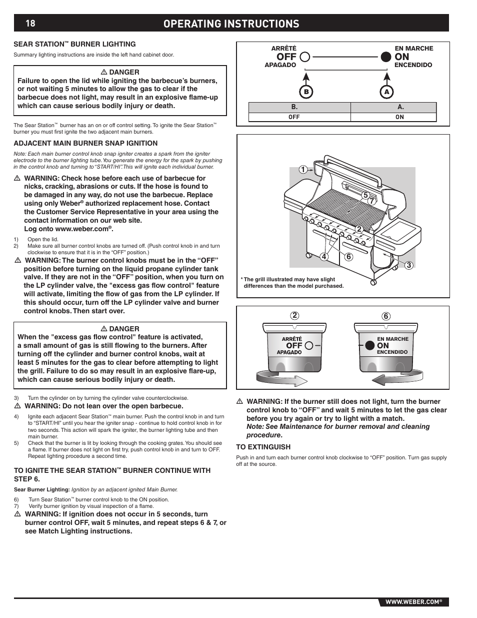 Operating instructions | weber SUMMIT S-670 User Manual | Page 18 / 92