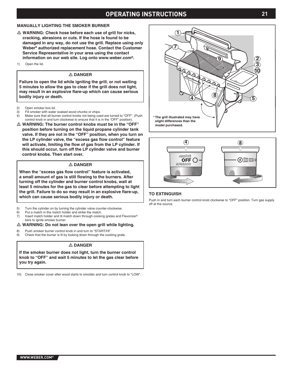 Operating instructions | weber SUMMIT S-670 User Manual | Page 21 / 92