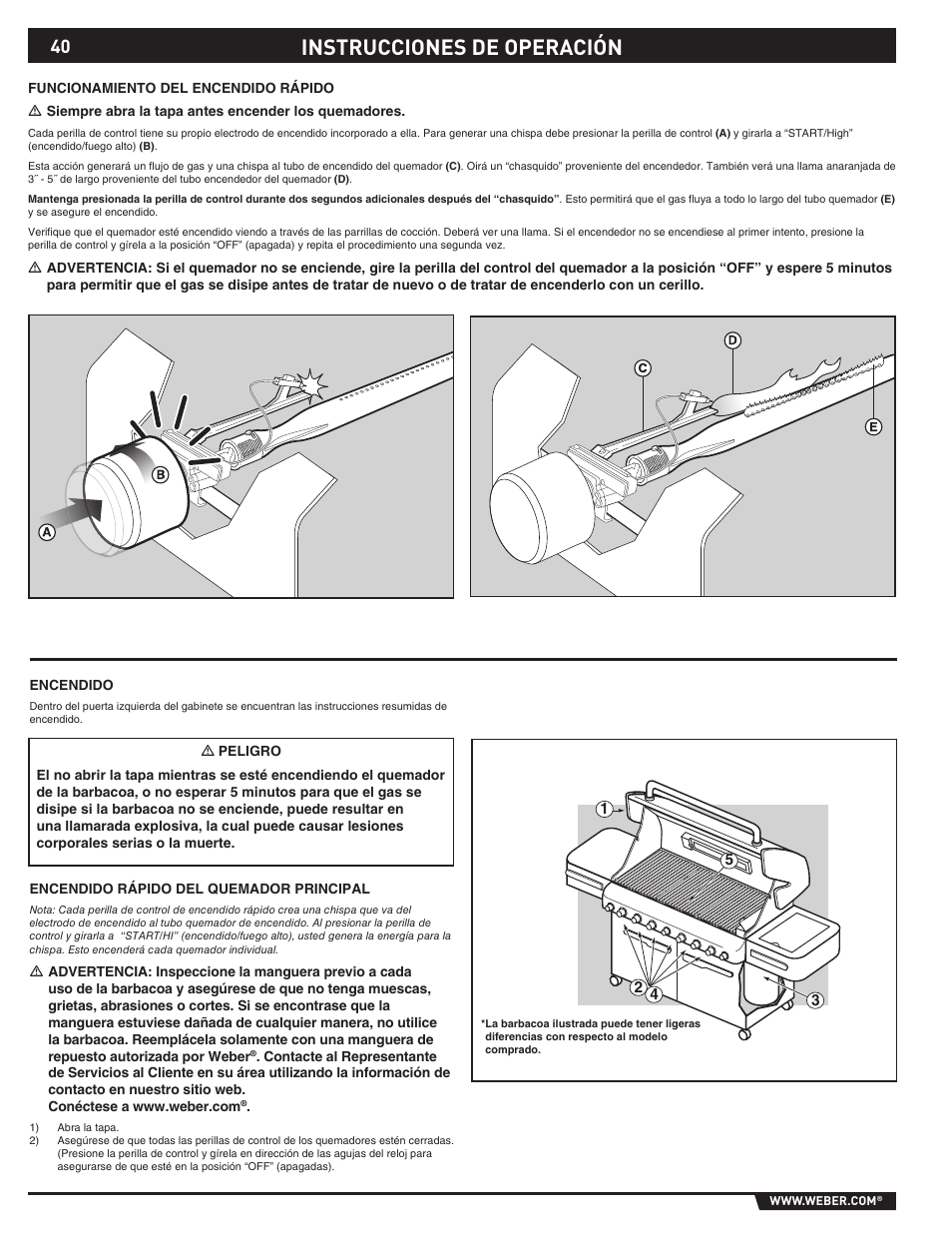 Instrucciones de operación | weber SUMMIT S-670 User Manual | Page 40 / 92