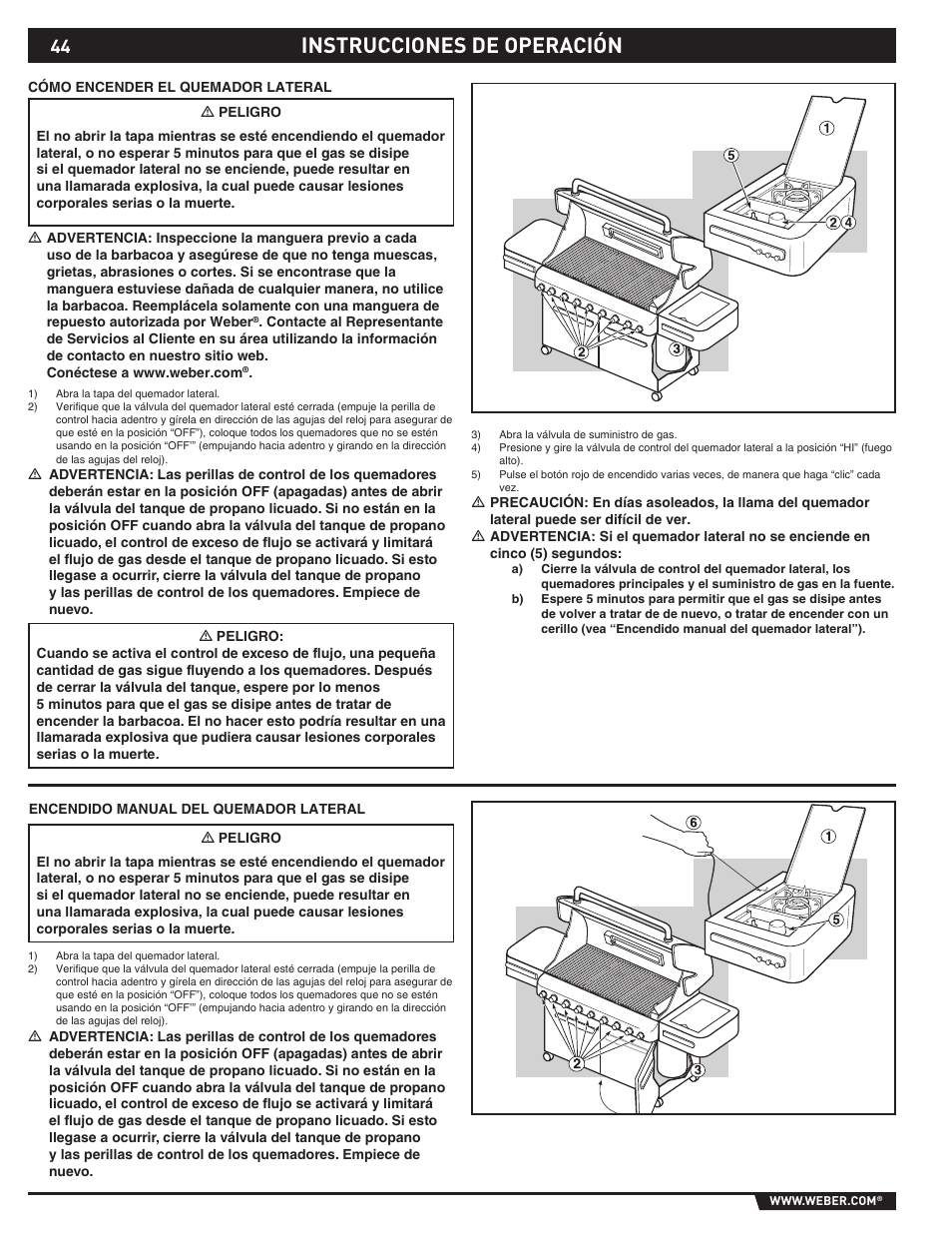 Instrucciones de operación | weber SUMMIT S-670 User Manual | Page 44 / 92