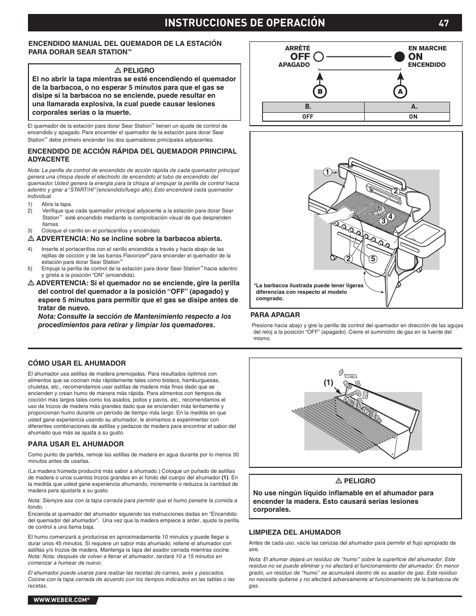 Instrucciones de operación | weber SUMMIT S-670 User Manual | Page 47 / 92