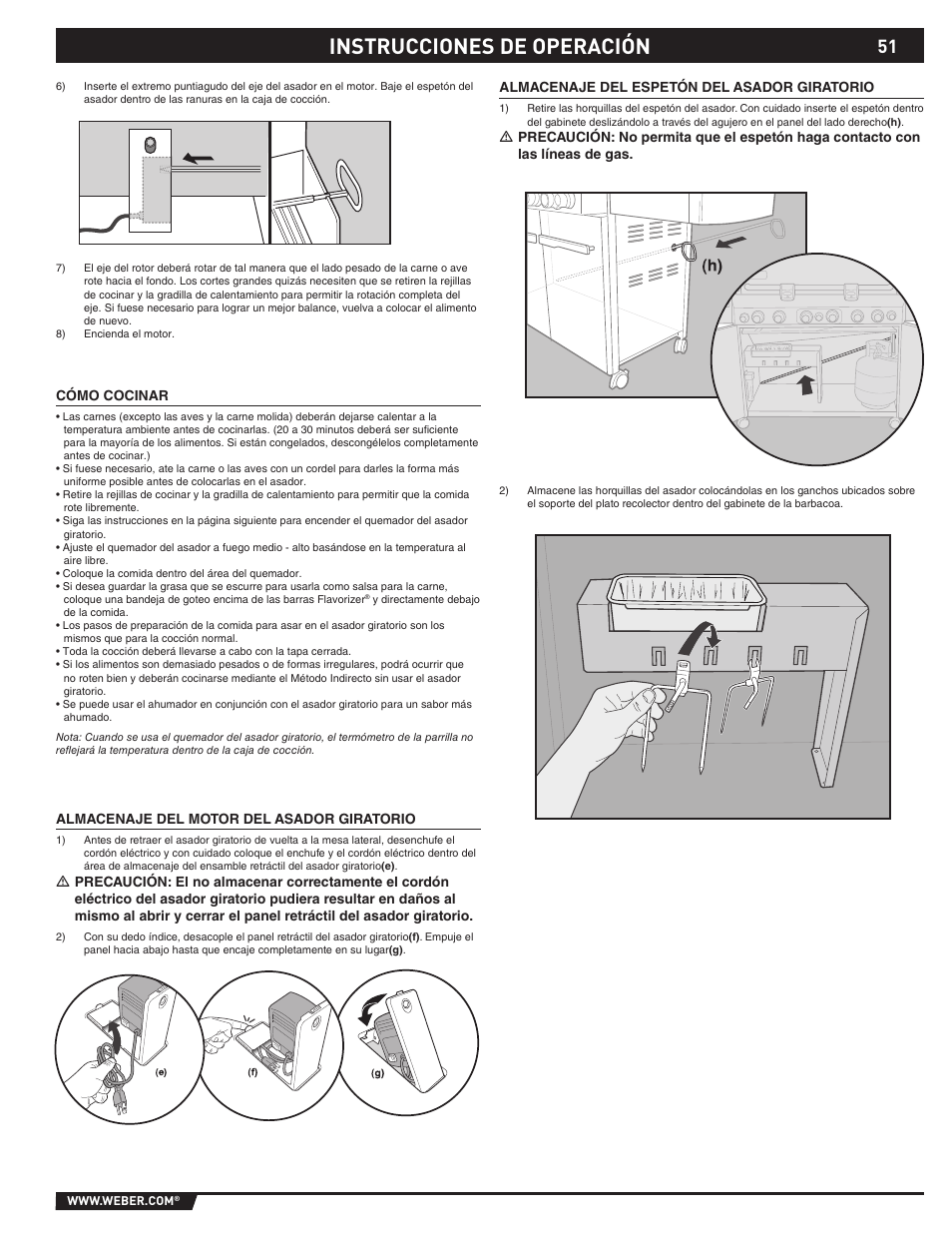 Instrucciones de operación | weber SUMMIT S-670 User Manual | Page 51 / 92