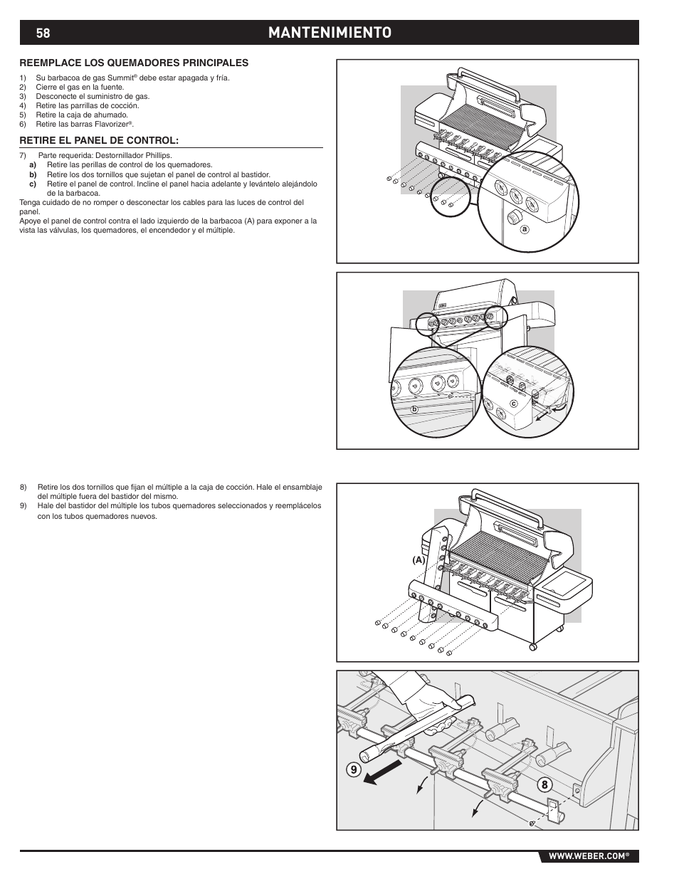 Mantenimiento | weber SUMMIT S-670 User Manual | Page 58 / 92