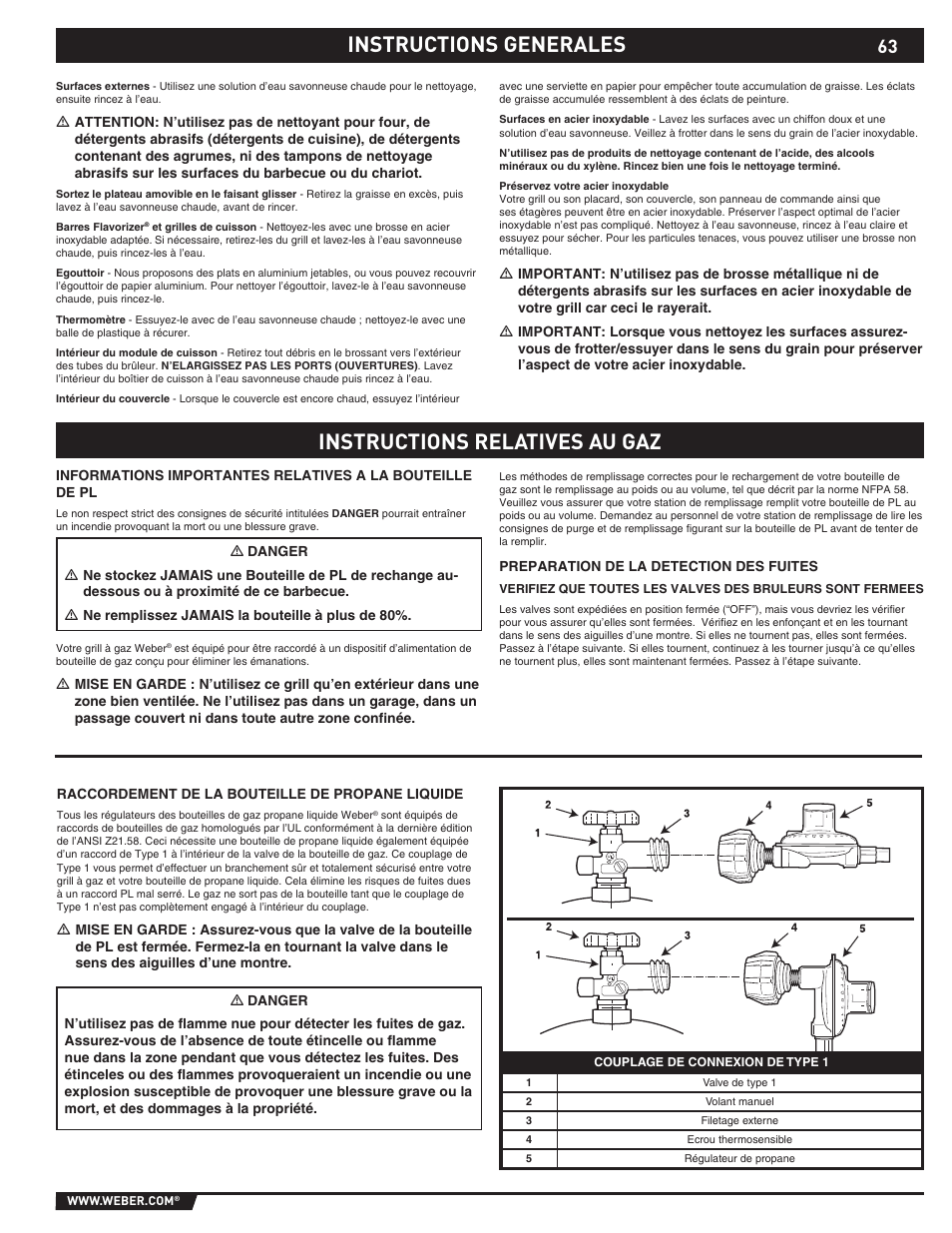 Instructions generales | weber SUMMIT S-670 User Manual | Page 63 / 92