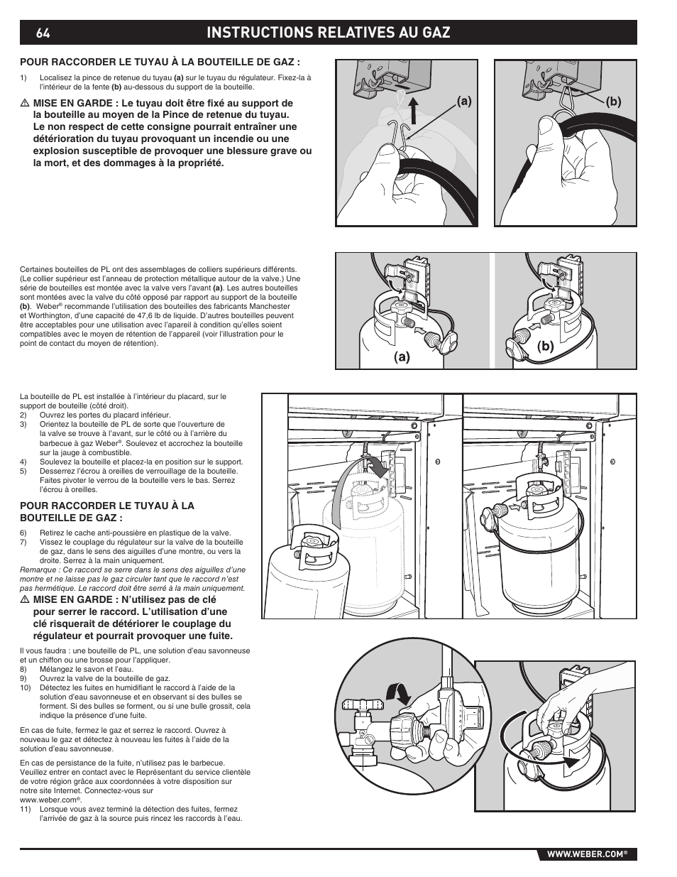 Gas instructions, Instructions relatives au gaz | weber SUMMIT S-670 User Manual | Page 64 / 92